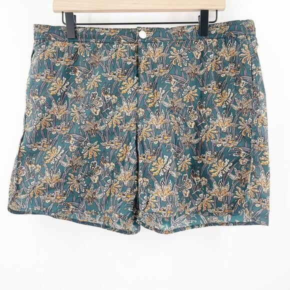 THEORY Trunk Shorts Extra Large Track Swim Sabal Palm Designer Luxury Mens Beach - Picture 2 of 16